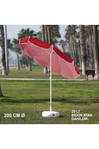 Bordo Plaj Şemsiyesi 200 CM Bidon Ayak Dahil