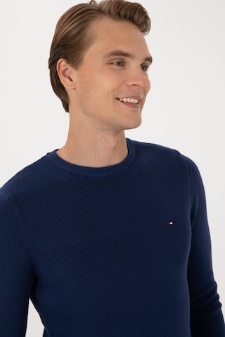 U.S. Polo Assn. Erkek Slim Fit Bisiklet Yaka İndigo Basic Kazak 50313667-VR028