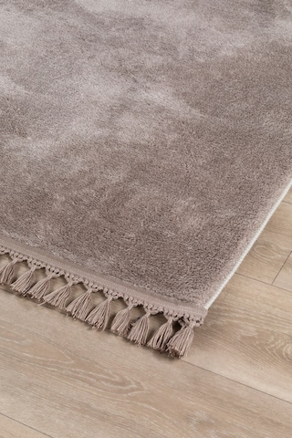 Vl Yuvarlak Comfort Ponpon Saçaklı Peluş Post Halı Kahverengi Halı Kahverengi P.saçaklı