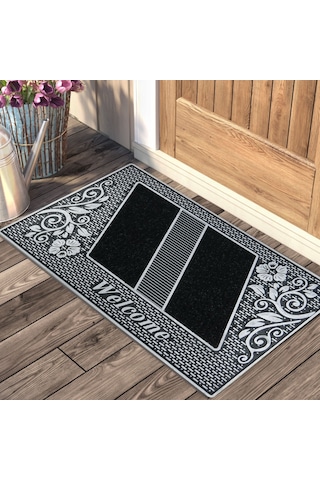 Welcome Yazılı Toz Tutma Özellikli Kauçuk Kapı Önü Paspası (507925522)