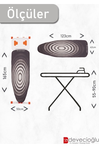 Devecioğlu Mm127 Powerboard Ütü Masası Mm022 Comfort Kalın Borulu Çamaşır Kurutma Askılığı Set Renksiz