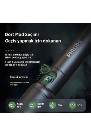 Philips Sfl2124 250 Lümen 5w Led El Feneri Teleskopik Zoom Sos Mo Renksiz