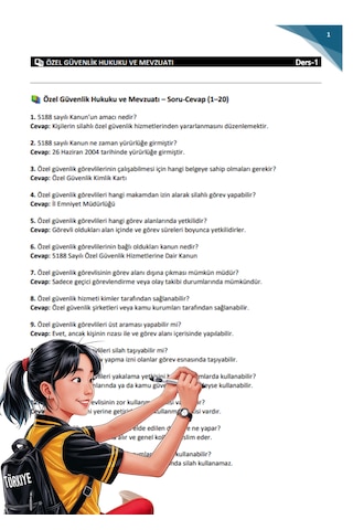 Özel Güvenlik Sınavı Soru-cevap Kitabı Soru Cevapla Konu Anlatım
