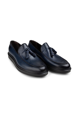 Deery Hakiki Deri Mavi Püsküllü Comfort Erkek Loafer Mavi (539875829) Mavi