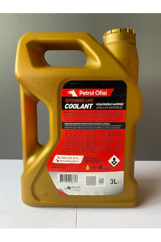 Petrol Ofisi Kırmızı Renk Organik Antifriz 3 Litre 09/2025 Üretim Kırmızı