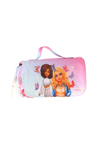 Wow Generation Taşıma Askılı Kız Çocuk Butterfly Baskılı Şık Kalem Çantası Turkuaz - Pembe - W6077