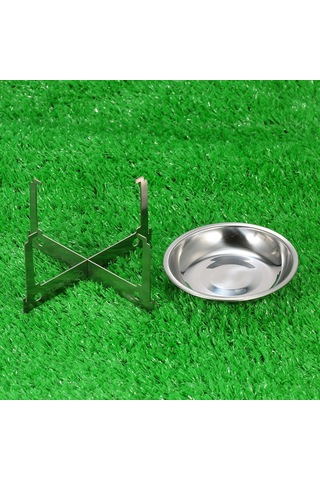 Mufunye Stainless Steel Mini Alkol Tepsisi İle Katlanabilir Tutucu, Ultralight, Kamp Ve Ev Kullanıma İdeal, 40ml Kapasite Gümüş