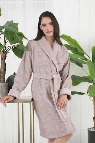 Sadem Organik Spruce Şal Yaka Bornoz Bej