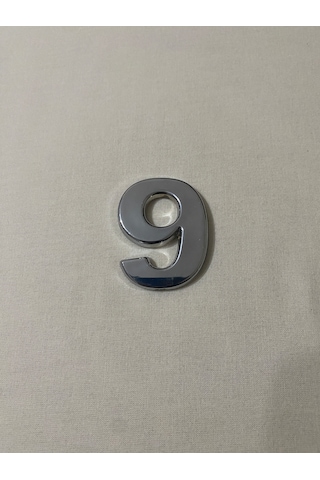 9 Dokuz Numara Yapışkanlı Daire Bina Villa Kapı Numarası Krom Crom 4 Cmx5cm No:9 Plastik