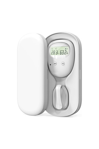 Moveevo Beyaz Bebek Islaklık Alarmı - Ayrık Tip, Titreşim/ses Uyarısı, Sıcaklık Nem Gösterimi, Sayısal Ekran, Dahili Li-pol Batarya