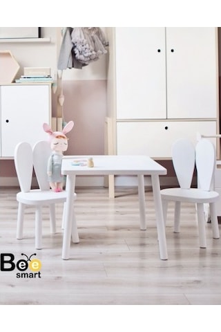 Bee Smart Ms-24 Full Beyaz Sandalye Seti 1 Masa 2 Sandalye BEESMART.006 Diğer