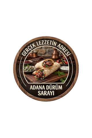 Mayeka Adana Dürüm Temalı Kebapçılar Restoranlar Lokantalar İçin Ahşap Duvar Kapı Dekoratif Süs Tablo 5