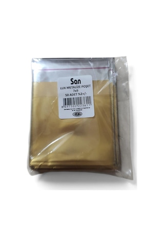 San Lüks Bantlı Metalıze Poset 07 09 Pk:50 Li Kırmızı & Gold & Gümüş