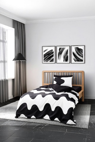 Cozy Home Mono Tek Kişilik Lastikli Çarşaflı Nevresim Takımı Flow Siyah Siyah