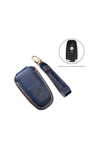 Novahub Hallmo Ford Focus B Uyumlu Araba Sığır Derisi Anahtar Kılıfı Siyah