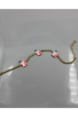 Else Silver 925 Ayar Gümüş Mineli Tek Boynuzlu At Çocuk Bilekliği