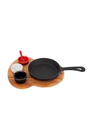 Lava Sahan Yuvarlak Ahşap Stand Siyah Mat 16 Cm Eco K44 Gümüş