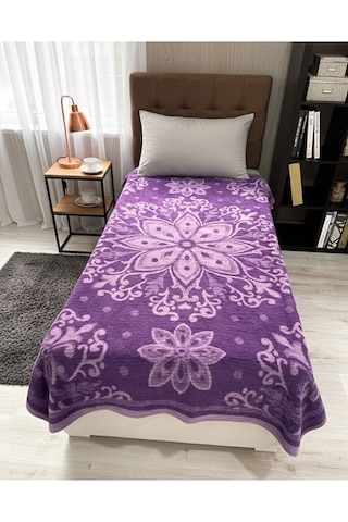 Tek Kişilik Mor Peluş Battaniye 160x220 Cm Koyu Mor Tek Kişilik Mor Peluş Battaniye 160x220 Cm Koyu Mor