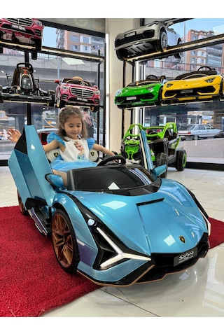 Poyraz Akülü Orijinal Lisanslı Lamborgini Sian 24 Volt Akülü Araba Drift+tabletli Mavi