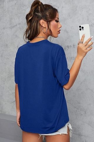 Uyguntarz Unisex Moon Phases Baskılı T-shirt Mavi