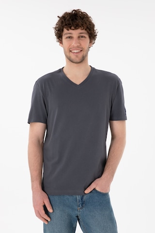 U.S. Polo Assn. Erkek Regular Fit V Yaka Antrasit Basic Tişört 50305858-VR006