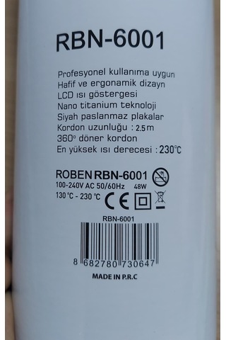 Roben Profesyonel Saç Düzleştirci Rbn-6001 230 C