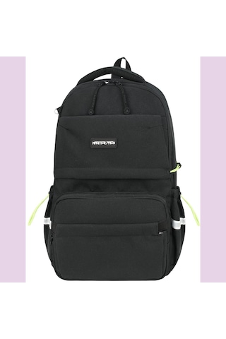 Ortopedik Ultra Lüx Büyük Boy 45 30 20 Cm Su Geçirmez Laptop Bölmeli Sırt Çantası Siyah