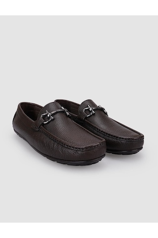 Cabani %100 Hakiki Deri Kahverengi Tokalı Erkek Loafer Kahverengi