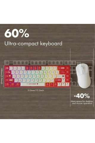 Ak680 Kablolu Red Switch Mekanik Klavye-rainbow Aydınlatma Hot-swap