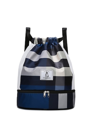 Lebeigo Hafif Oxford Ekose Sırt Çantası Kahverengi