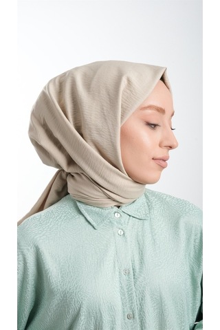 Hürrem Bone 202105_12 Pamuk Düz Klasik Caz Şal Bej