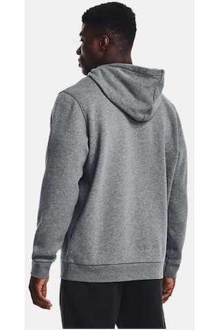 Erkek Ua Essential Fleece Kapüşonlu Üst 1373880-012 Gri - Beyaz