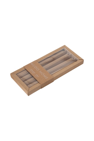 Mudo Home 4lü Şamdan Mum Bej 25cm 1484706