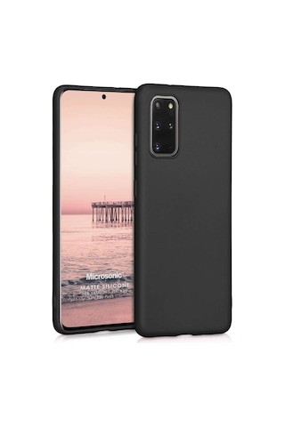 Matte Silicone Samsung Galaxy S20 Plus İçin Kılıf Siyah Galaxy S20 Plus İle Uyumlu Kılıf - Siyah