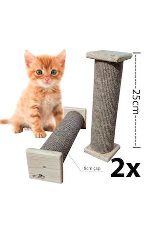 Barış Dizayn Doğal Portatif Tırmalama Makarası Halı Kaplamalı 25 CM 2 Adet