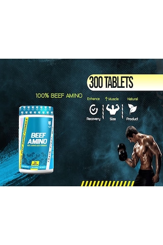Muscle Rulz 100% Beef Amino 300 Tablet - 100 Servis
