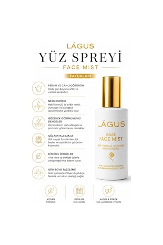Lágus Gül Mayalı Nemlendirici ve Canlandırıcı Yüz Spreyi 100 ML
