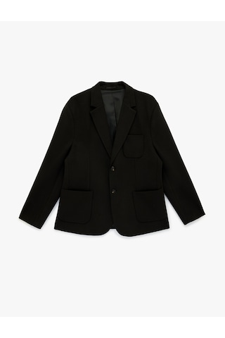 Koton Regular Fit Uzun Kollu Cepli Düğmeli Mono Yaka Blazer Ceket Siyah 6sam50005hw Siyah
