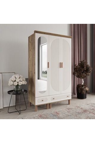 Beenal Furkan Gardırop 3 Kapaklı Dolap 120cm Atlantik Çam-aytaşı