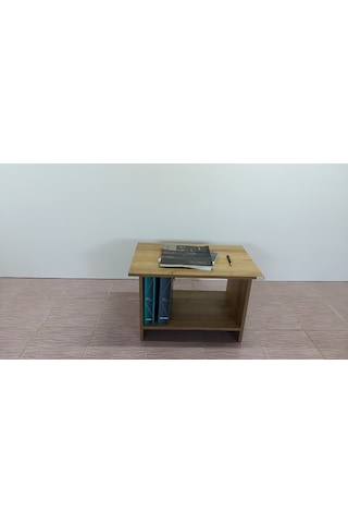 KOBİÇ RAFLI OFİS SEHPASI 60X45X45 CM (MEŞE)