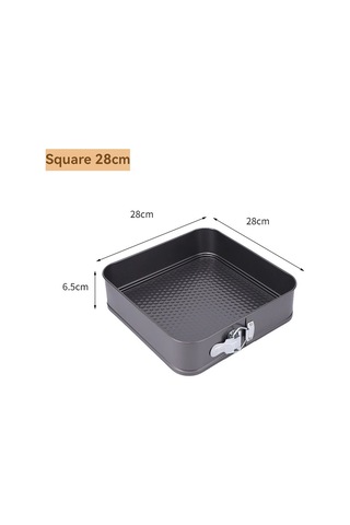 Vkemall 28cm Kare Non-stick Kek Kalıbı, Çift Katlı Karbon Çelik, Kesintisiz Isı Dağılımı, Kolay Çıkarma, Taze Pasta Pişirme Aleti Gri