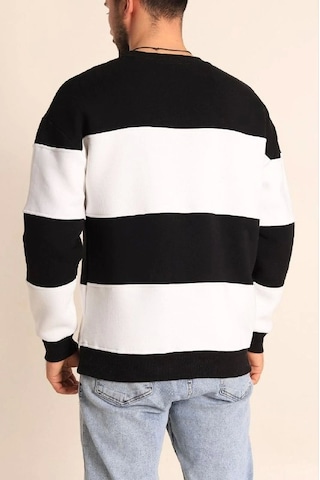 Veraura Lifestyle Parçalı Bisiklet Yaka Baskılı Sweatshirt - Siyah