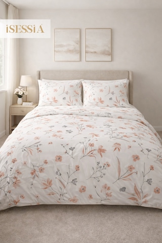 Fiora Çift Kişilik Çarşaflı Nevresim Takımı 200 X 240 Cm Pudra