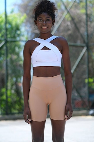 Lismina Ten Rengi Nude Midi Boy Şort Tayt 39 Cm. Ten Rengi