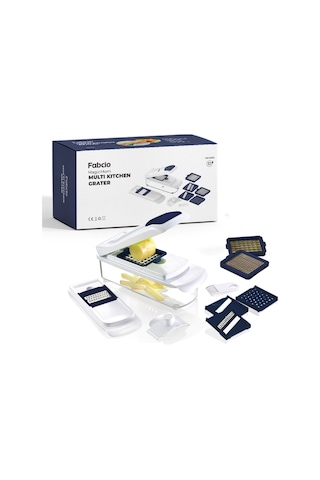 Fabcio Magicmom Çok Amaçlı 13 Parça Mutfak Rendesi Seti Beyaz - Lacivert