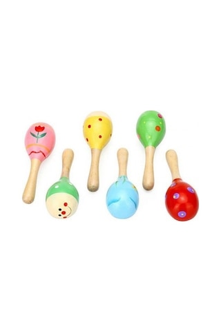Mini Marakas Bebek Çıngırak Ahşap Cıngıldak Ahşap Marakas 1 Adet