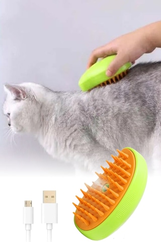 Buharlı Silikon Uçlu Kedi Ve Köpek Yıkama Fırçası Tarağı Evcil Hayvanlar İçin Masaj Etkili Derinlemesine Temizlik Sağlayan Pratik Bakım Aleti