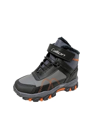 Callion 06p Deri Çocuk Sneakers Bot Füme Siyah Oranj Füme