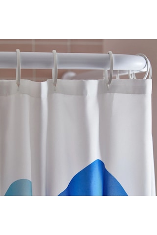 Ikea Bergvattnet Duş Perdesi 180 X 200 Cm Beyaz - Mavi