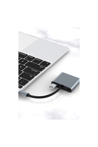 Thentech 4k Hdmı 1080p Vga Görüntü Çoklayıcı Adaptör Type-c Dönüştürücü Tablet Uyumlu Görüntü Aktarıcı